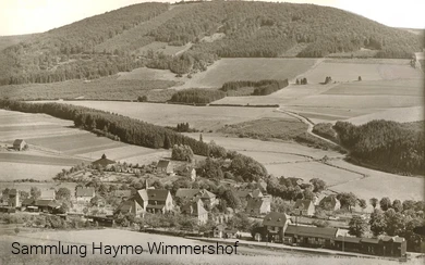 Gleidorf mit seiner Bahnanlage unten um 1938