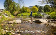 Sprung über das Wasser