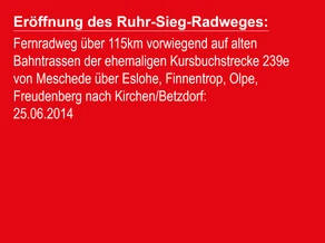 Eröffnung Ruhr-Sieg-Radweg