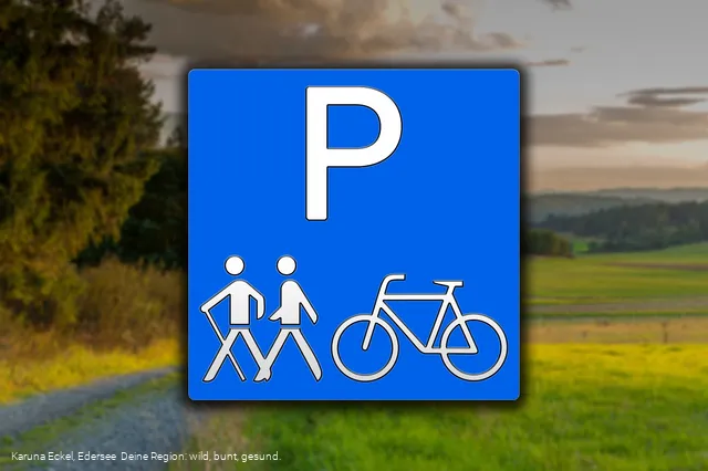 Rad- und Wanderparkplatz in der Region Edersee