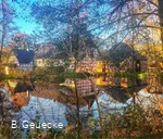 Die Mühle spiegelt sich im Mühlenteich