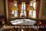 Gemütlicher Sitzplatz im Erker im Willinger Brauhaus