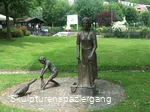 Waschfrau an den Bleichen